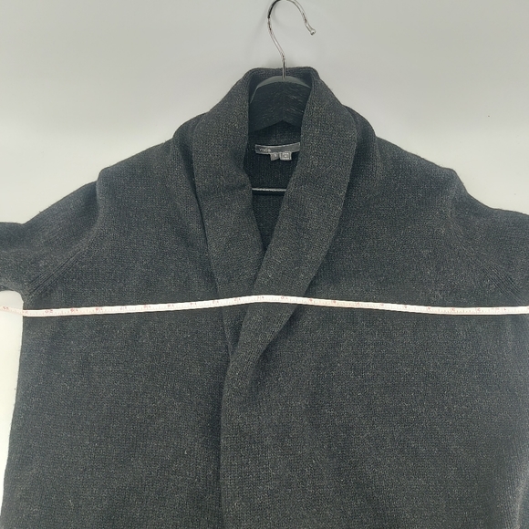 Vince Wool Yak Alpaca Cashmere Open Front Cardigan Size Sm Charcoal Gray Hi-Low - Picture 5 of 8